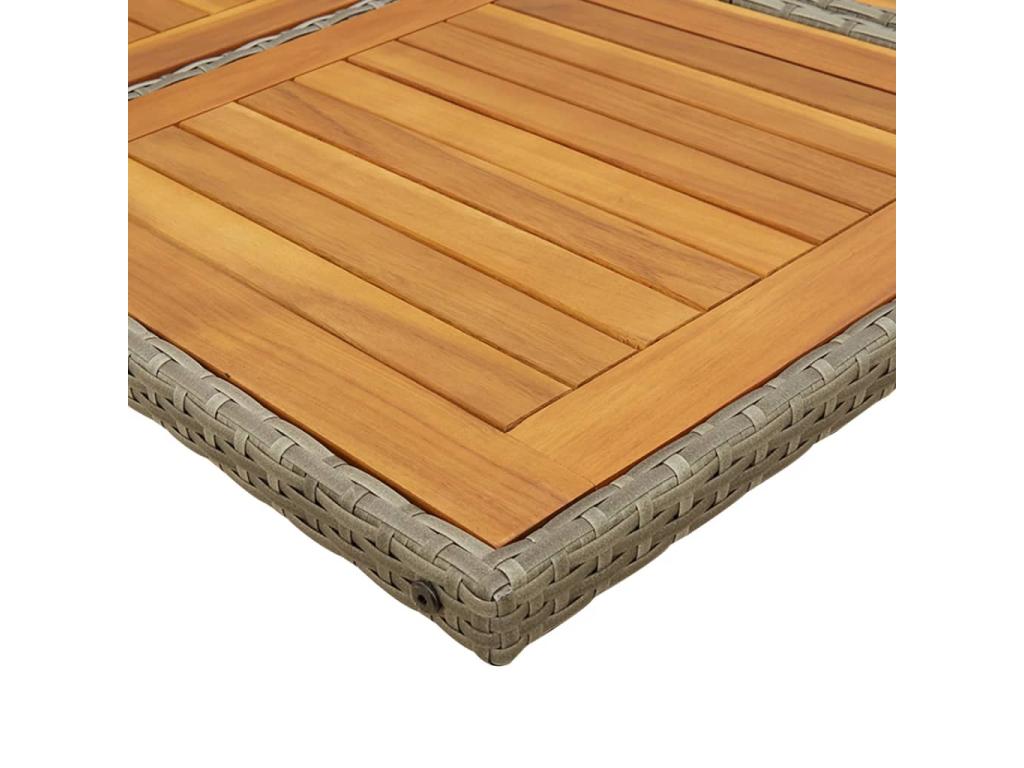 5-piece garden dining set with grey resin wicker cushions 57610OMTM