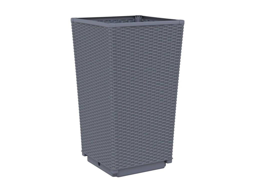 4-piece grey planters, 32.5x32.5x57 cm, polypropylene, 55302RHFF