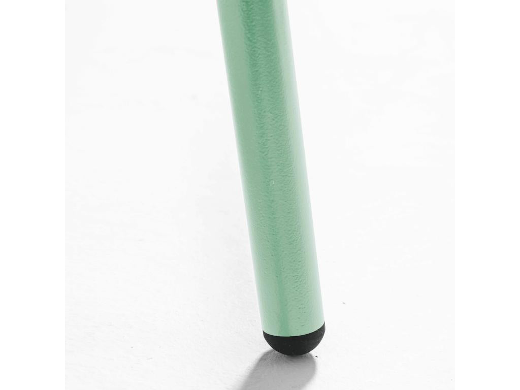 Low garden armchair in sage green metal - Parisianestop 69860FCYZ