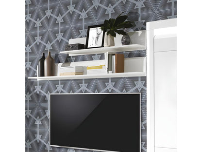 Hanging shelf 150 cm Glossy White - Parisianestop - W 152 x D 21 x H 21 cm 58493BTXG