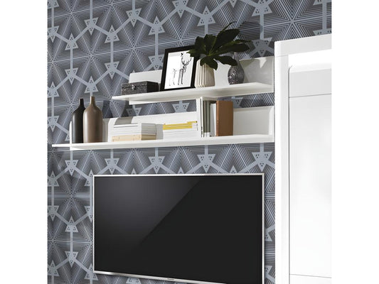 Hanging shelf 150 cm Glossy White - Parisianestop - W 152 x D 21 x H 21 cm 58493BTXG