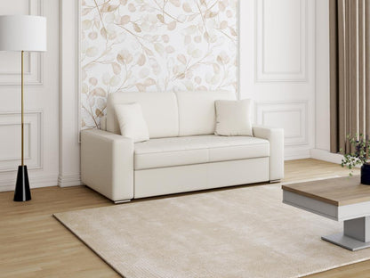 Maisonpuretop 2-seater express convertible sofa in faux leather - White - 120 cm sleeping area - 22 cm mattress 96226MYPL