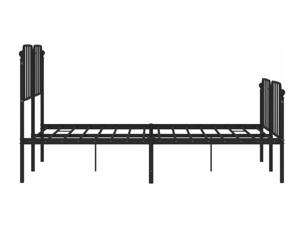 Metal bed frame with headboard and footboard, black, 140x200 cm, 42972FVEL