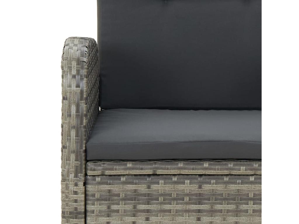 5-piece garden dining set with grey resin wicker cushions 60151OITG