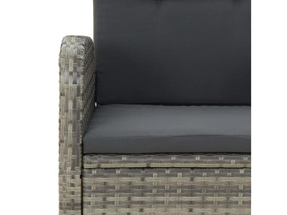 5-piece garden dining set with grey resin wicker cushions 60151OITG