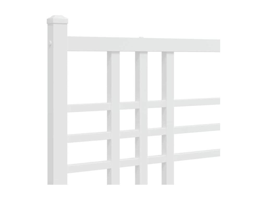Metal bed frame with white headboard, 140x190 cm, 17784REDX