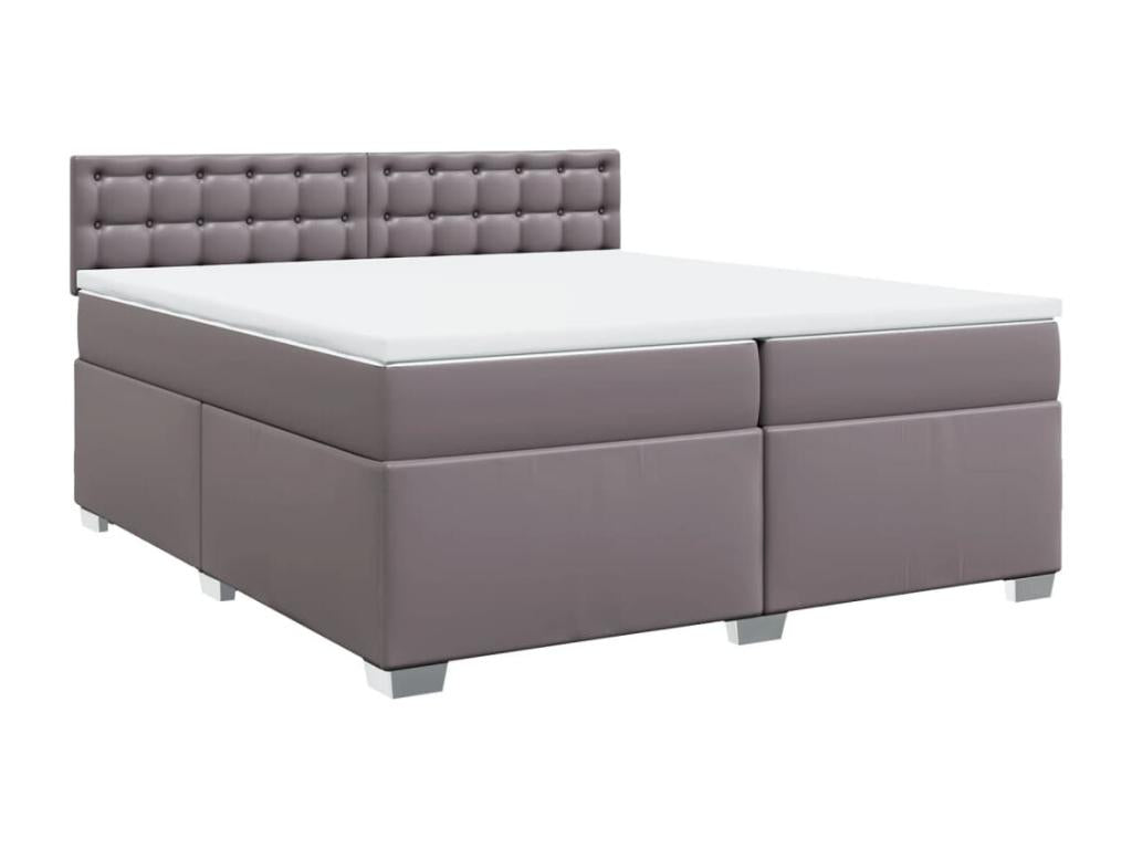 Parisianestop bed base with mattress, grey, 200x200 cm, faux leather, 23307XHJT