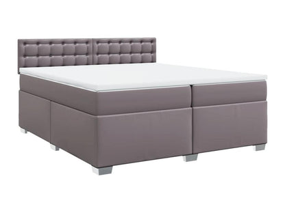 Parisianestop bed base with mattress, grey, 200x200 cm, faux leather, 23307XHJT