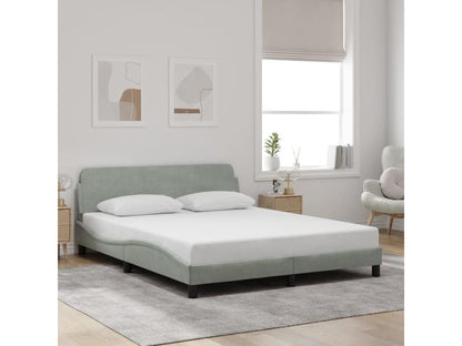 Light grey velvet bed frame without mattress 160x200 cm 44860RCOF
