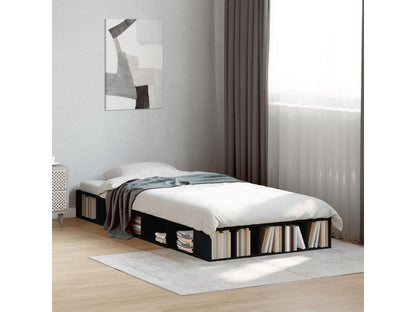 Black bed frame without mattress, 100x200 cm, 86101SRLU