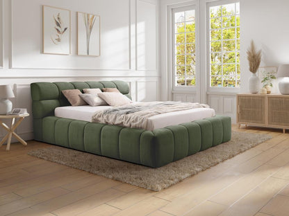 160x200 cm Storage Bed - Fabric - Green - Maisonpuretop 68728WWOV