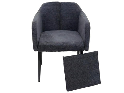 Parisianestop-H93 dining chair, kitchen chair, chaise longue, fabric/textile - dark grey 15450QREO
