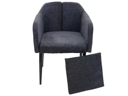 Parisianestop-H93 dining chair, kitchen chair, chaise longue, fabric/textile - dark grey 15450QREO