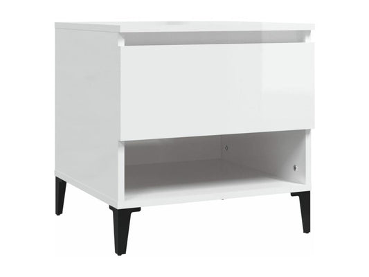 Glossy White Side Table 50x46x50 Engineered Wood 35014JXEZ