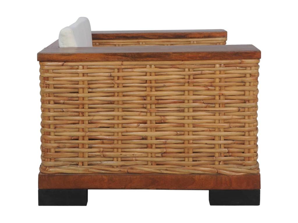 3-piece sofa set with cushions, brown natural rattan 23182UUDJ