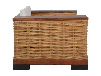 3-piece sofa set with cushions, brown natural rattan 23182UUDJ