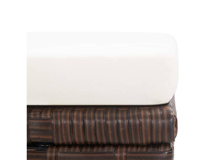 2-Piece Garden Stools with Cushions, Brown Wicker Resin 89196IFDK