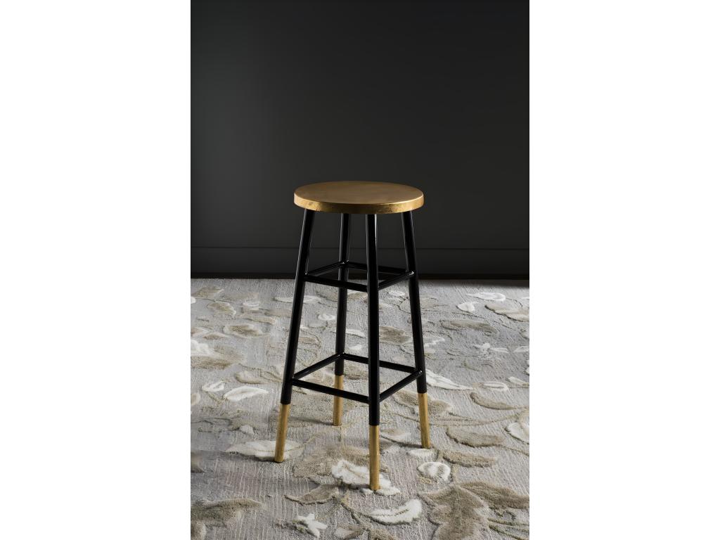 Black and gold bar/counter stool, 34x34x76.2 cm - Maisonpuretop 93852ERUA