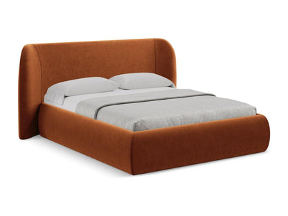 Velvet storage bed 160x200 - terracotta - Parisianestop 83060GUEN