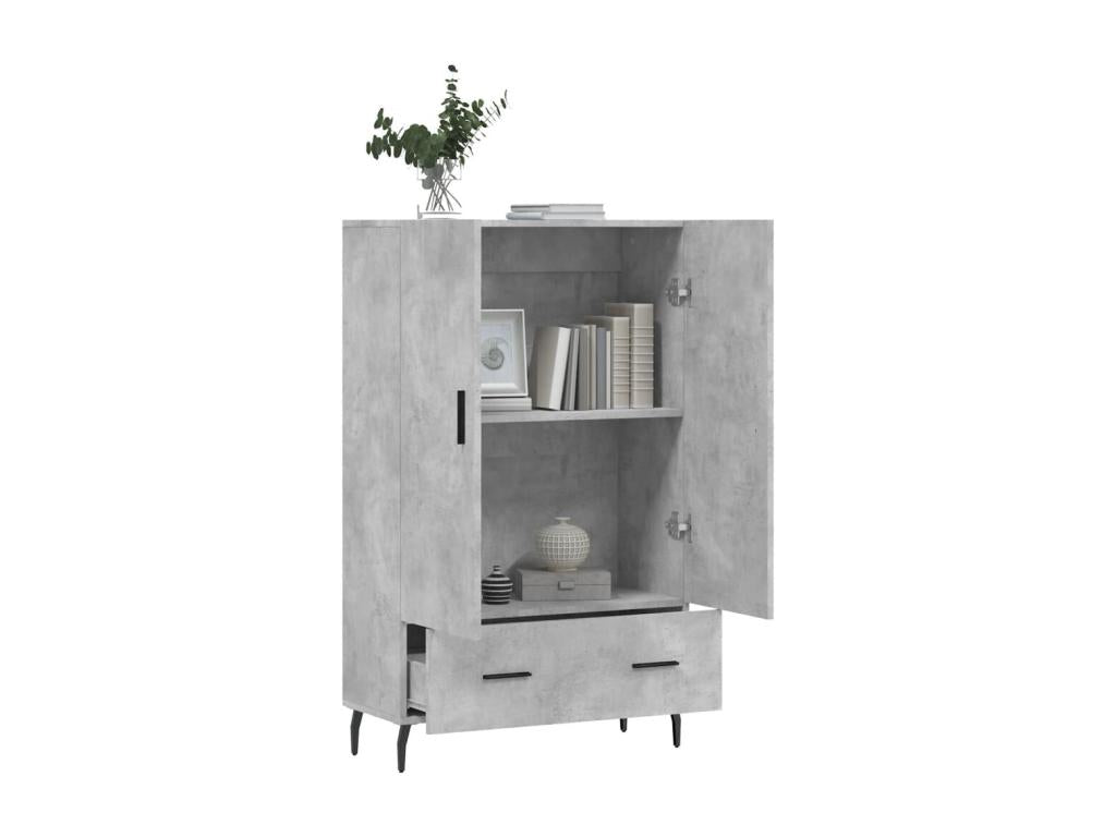Highboard, concrete grey, 69.5x31x115 cm, engineered wood, 97209JBOX