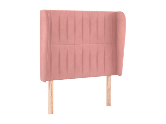Headboard with wings, Pink, 83x23x118/128 cm, Velvet, 45178BUFP