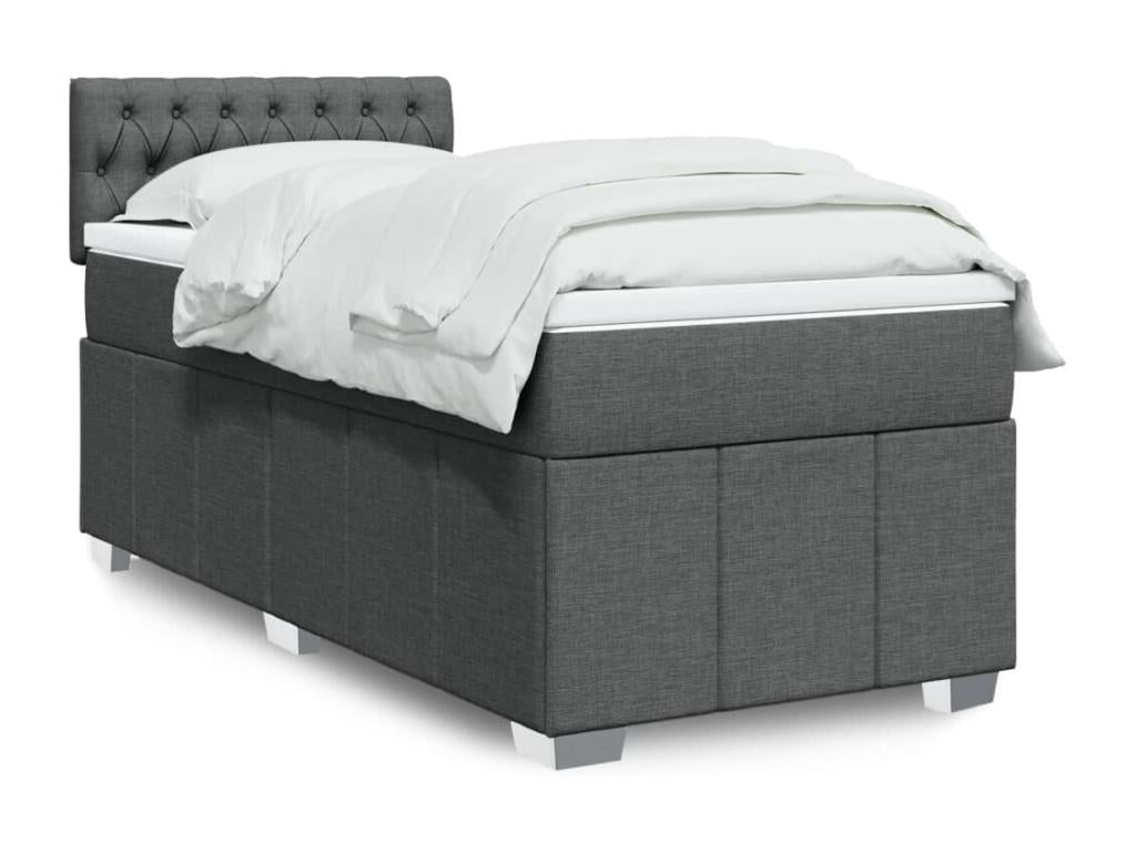 Parisianestop bed base with mattress, dark grey, 90x200 cm, fabric, 11814RVHJ
