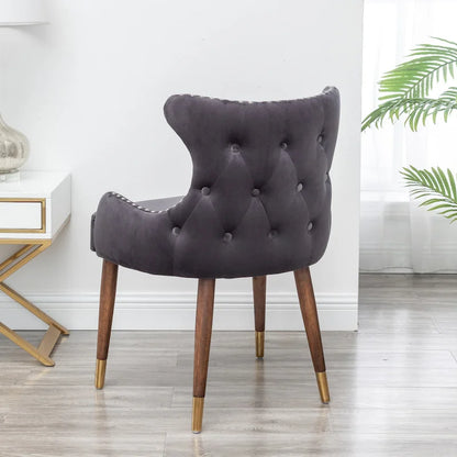 Gray 23 Polyester Upholstered Accent Chair with Rubberwood Legs
