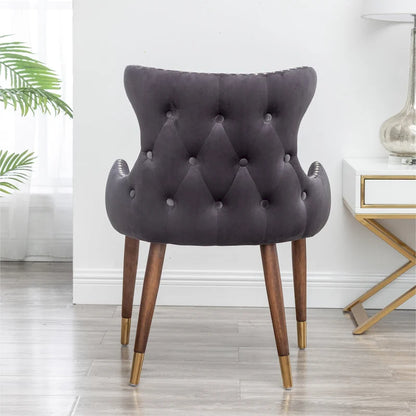 Gray 23 Polyester Upholstered Accent Chair with Rubberwood Legs