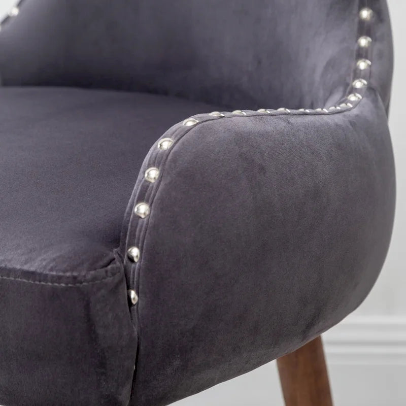 Gray 23 Polyester Upholstered Accent Chair with Rubberwood Legs