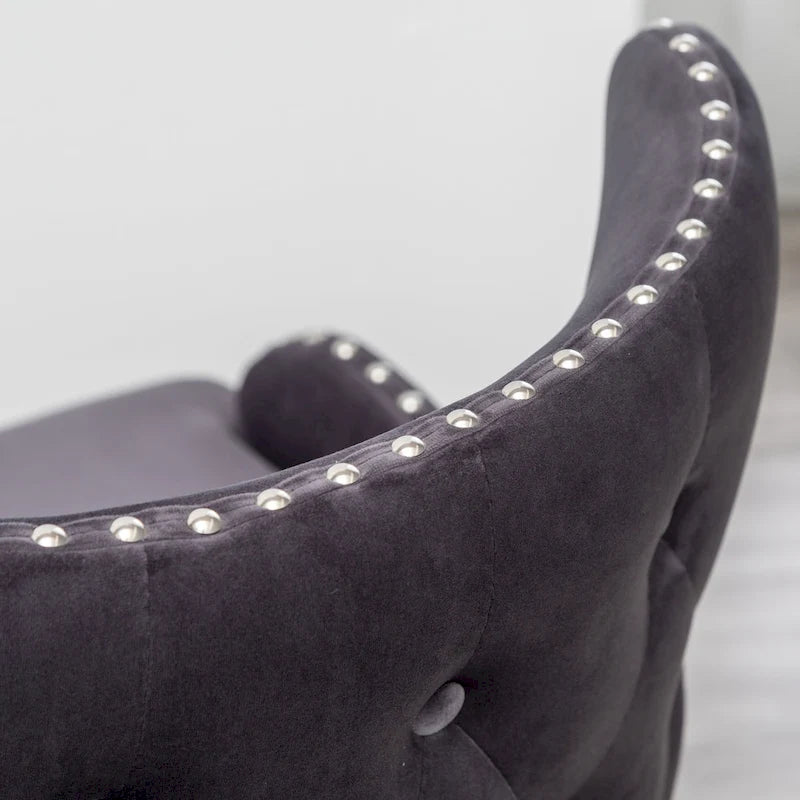 Gray 23 Polyester Upholstered Accent Chair with Rubberwood Legs