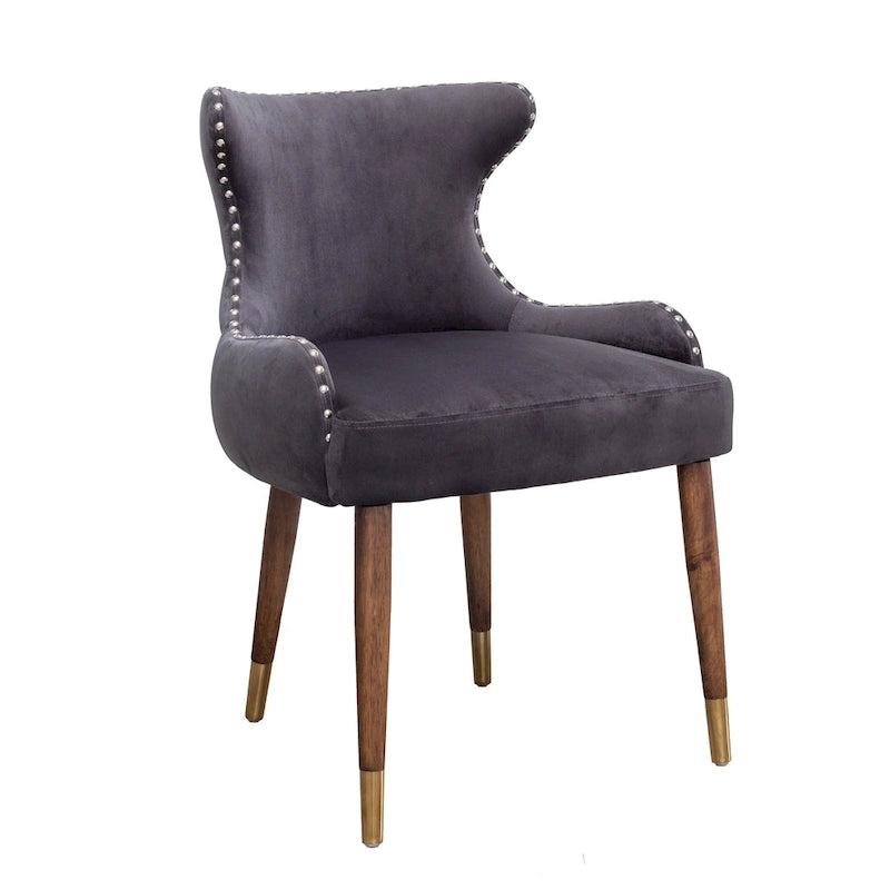 Gray 23 Polyester Upholstered Accent Chair with Rubberwood Legs