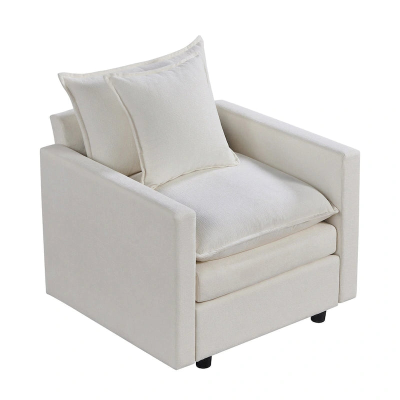 33.07 Upholstered Arm Chair with Solid Wood Frame
