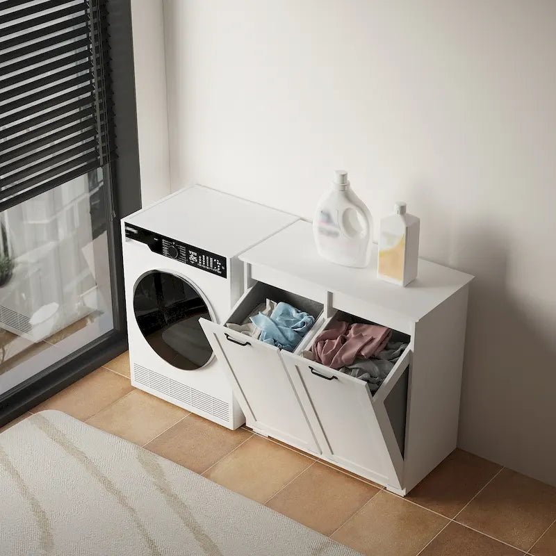 Laundry Cabinet,with 2 Removable Liner Bags
