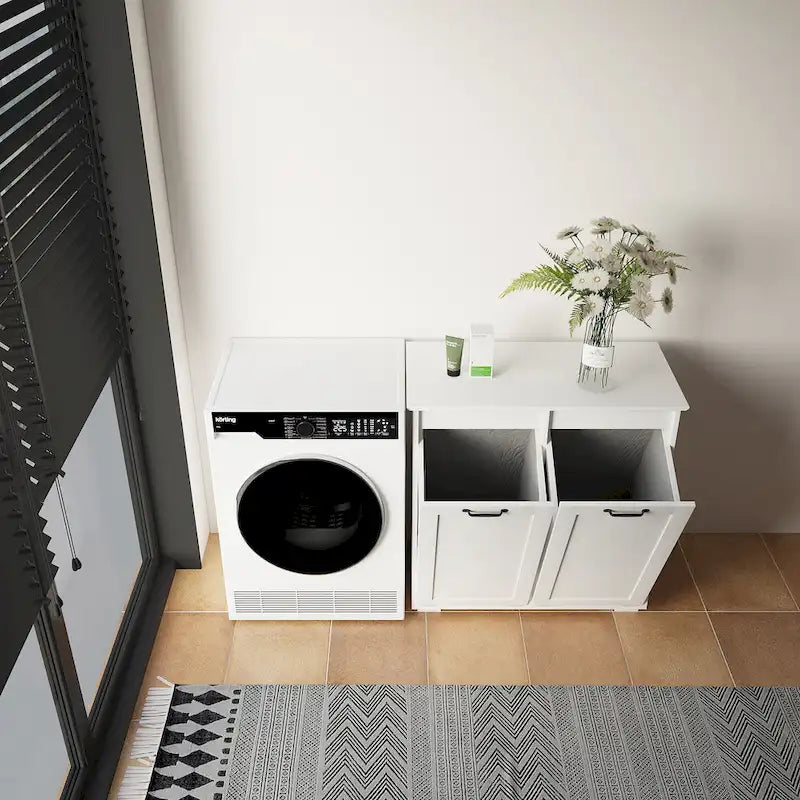 Laundry Cabinet,with 2 Removable Liner Bags