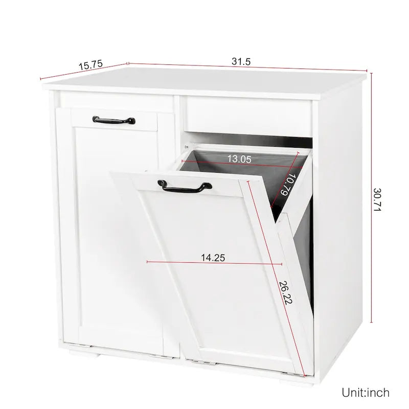 Laundry Cabinet,with 2 Removable Liner Bags