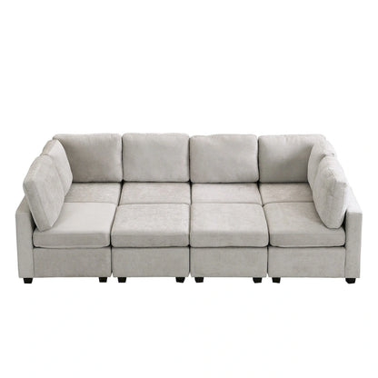 103 Sectional Sofa Couch Sofa Bed U-shaped Sofa with Two Movable Ottoman and Three USB Ports