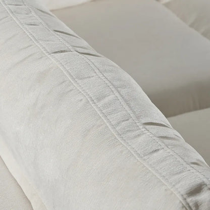 Beige Upholstered 4-Seater Modular Sectional Sofa with Wireless Charging