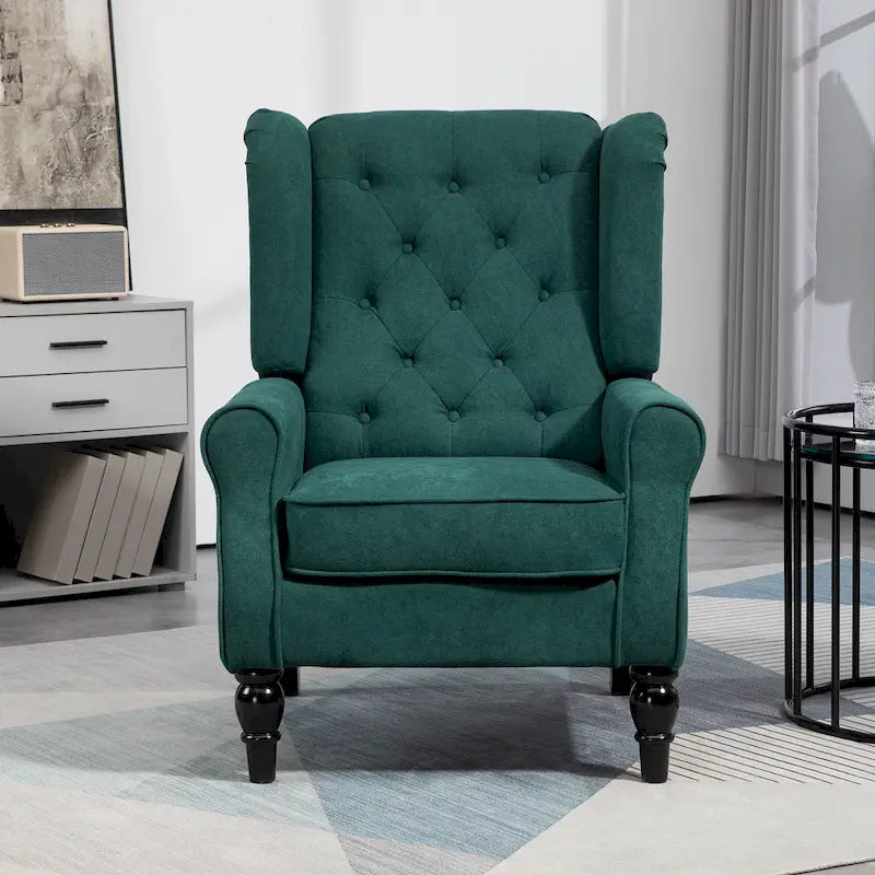 Dark Green Modern 29.3 High Back Accent Chair