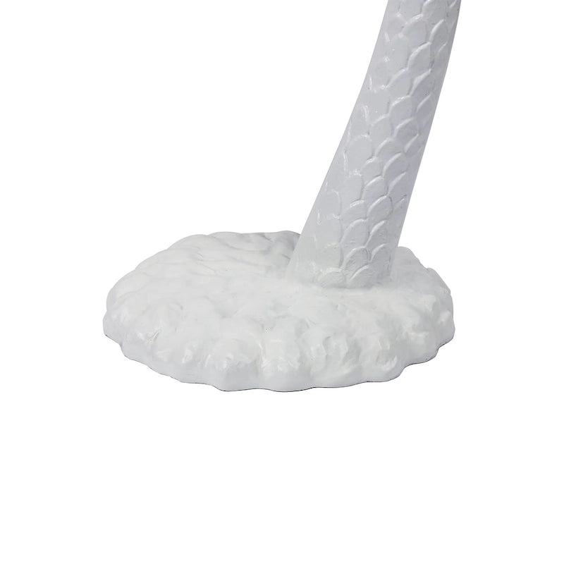 Hedda 24.75 Mid-Century Vintage Glass Top Metal Palm Tree End Table, White, by JONATHAN Y