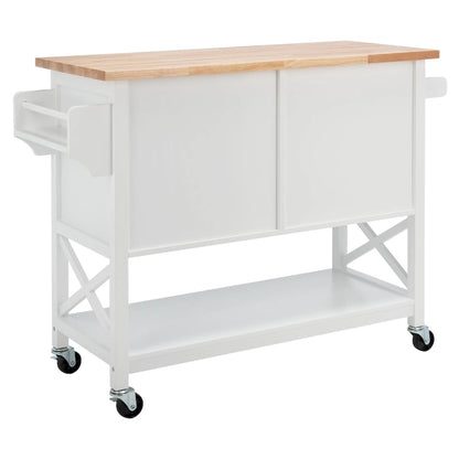 SAFAVIEH Krystal 2-Door 1-Shelf Kitchen Cart - 45.7 W x 17.3 L x 35.6 H - 46Wx17Dx36H