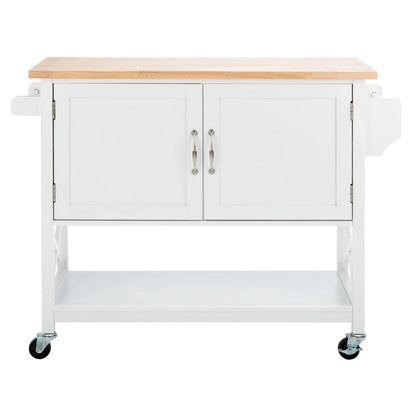 SAFAVIEH Krystal 2-Door 1-Shelf Kitchen Cart - 45.7 W x 17.3 L x 35.6 H - 46Wx17Dx36H
