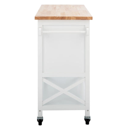 SAFAVIEH Krystal 2-Door 1-Shelf Kitchen Cart - 45.7 W x 17.3 L x 35.6 H - 46Wx17Dx36H