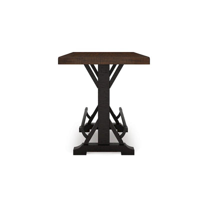 Becy Counter Height Dining Table, 60 Inch, Brown, Black Pine Wood