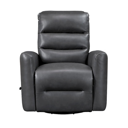 Glider Reclining Chair Swivel Motion Breathable Faux Leather Upholstery Luxury Living Room Furniture, Movie Chair