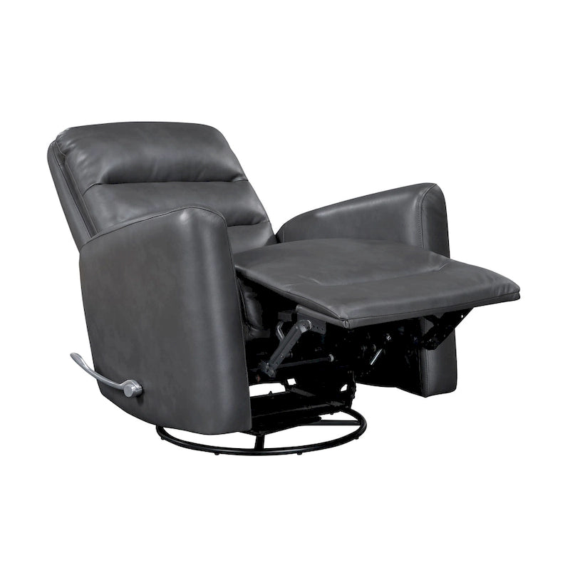 Glider Reclining Chair Swivel Motion Breathable Faux Leather Upholstery Luxury Living Room Furniture, Movie Chair
