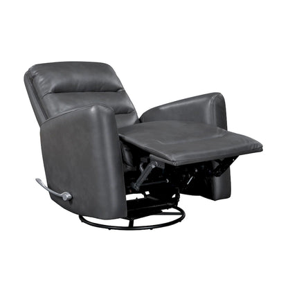 Glider Reclining Chair Swivel Motion Breathable Faux Leather Upholstery Luxury Living Room Furniture, Movie Chair
