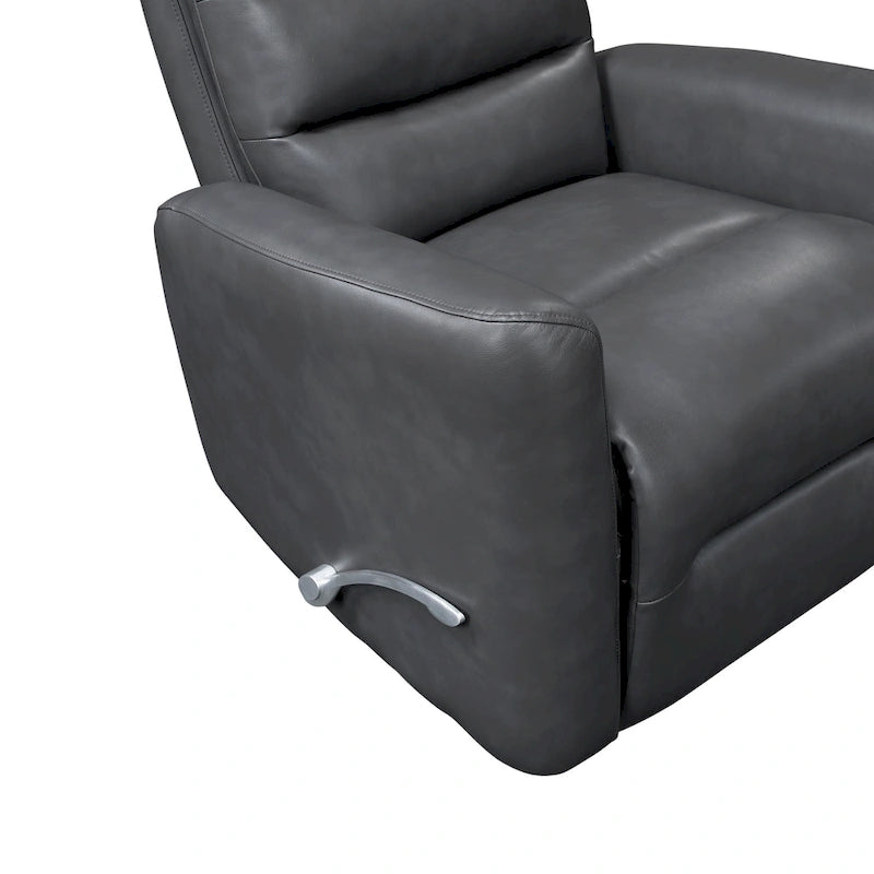 Glider Reclining Chair Swivel Motion Breathable Faux Leather Upholstery Luxury Living Room Furniture, Movie Chair