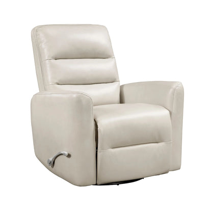 Glider Reclining Chair Swivel Motion Breathable Faux Leather Upholstery Luxury Living Room Furniture, Movie Chair
