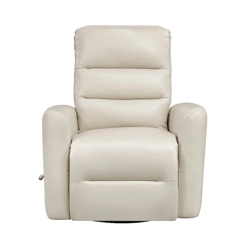 Glider Reclining Chair Swivel Motion Breathable Faux Leather Upholstery Luxury Living Room Furniture, Movie Chair