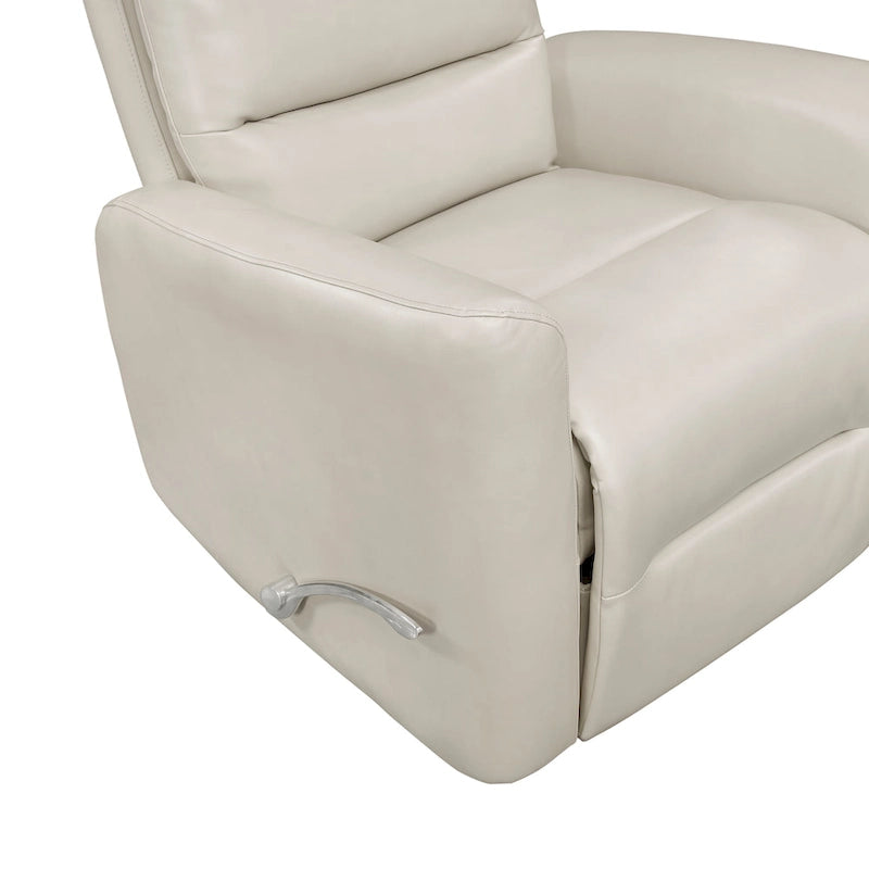 Glider Reclining Chair Swivel Motion Breathable Faux Leather Upholstery Luxury Living Room Furniture, Movie Chair